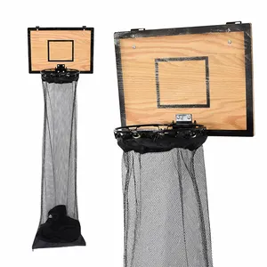 Basketball Wooden Backboard Indoor Laundry Hamper Bedroom Toy Custom Kid Basketball Hoop