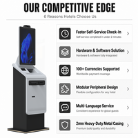 Crtly 27 32 Zoll Touchscreen Selbstbedienungs-Check-in-Kiosk Pass-Scanner Kartenausgabe Bargeld-Recycler Zahlungs-Kiosk