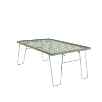 Table de camping pliante en maille avec plateau détachable pour pique-nique en plein air, cuisine en extérieur, cadre en acier, résistante à la chaleur, légère et compacte