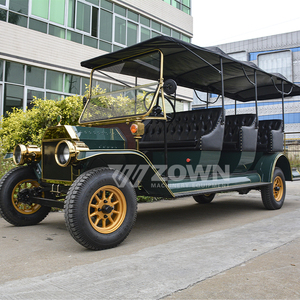 รถชมวิวไฟฟ้าแบบเรโทรหลังคาผ้าใบ สำหรับบริการขนส่งผู้โดยสารกลุ่มในรีสอร์ทยุโรป - Product Image 2