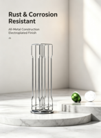 Support de capsules de café rotatif à 360 degrés en métal, miroir électroplaqué, tour de rangement pour dosettes de café de taille standard