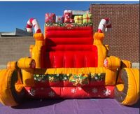 Canapé gonflable extérieur de qualité commerciale pour Noël Canapé gonflable pour traîneau du Père Noël Maison de rebond Canapé géant Chaise photo pour enfants