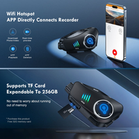 Q28 moto casque caméra avec écouteur sans fil 2 personnes casque interphone 1080P caméra moto bleu dent casque casque