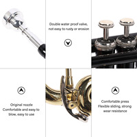 Trumpet Bb Brass Instrument Standard Set for Beginners Band Professional Performance