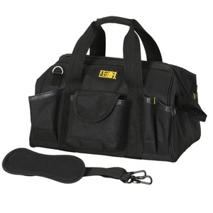 Wide Mouth Waterproof <b>Tool</b> <b>Bag</b> 39 Pockets Black <b>Tool</b> <b>Tote</b> Organizer with Adjustable Shoulder Strap OEM/ODM Customizable - Product Image 1