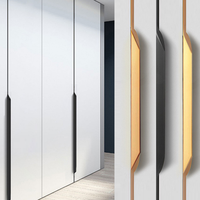 Poignées de tirage encastrées en aluminium massif noir mat, à bord biseauté, pour montage arrière, quincaillerie sur mesure pour placards, vente en gros