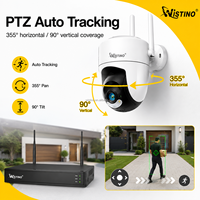 Wistino 3MP 8CH UHD Sicherheitsüberwachungssystem Drahtloses Kit 355 °   PTZ Bewegungserkennungs-Alarm KI-Smart Tuya PoE-Kamera
