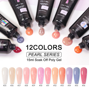 RISYAL Poly Shimmer Nail Gel – Gel UV <span class=keywords><strong>semi</strong></span>-<span class=keywords><strong>permanent</strong></span> à construction rapide, vernis à ongles brillant, <span class=keywords><strong>extension</strong></span> d'ongles, gel acrylique, Soak Off, Nail Art - Product Image 2