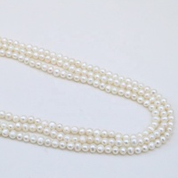 Collier de perles d'eau douce à trois brins, style classique de haute qualité, bouton de fleur de Rose pour femmes