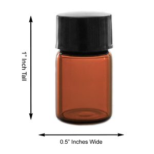 Frascos de plástico para muestras de laboratorio con tapa, de 1ml, 2ml, 5ml, color marrón ámbar, redondos, vacíos, para cosméticos, crema facial, loción, perfume, aceite esencial - Product Image 5