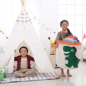 Thêu ba chiều phim hoạt hình động vật mô hình bông vải không thấm nước và có thể gập lại giặt giỏ lưu trữ cản trở - Product Image 4