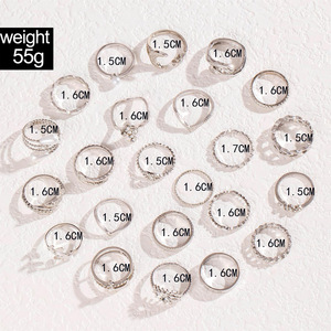 <span class=keywords><strong>Set</strong></span> de Anillos Geométricos de Hojas, Flores y Perlas con Goteo de Aceite para Mujer, Joyería Punk con Diamantes de Cristal, Anillos Abiertos y Apilables para Dedo - Product Image 5