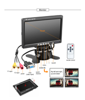 Kit enregistreur vidéo DVR pour véhicule Mobile 4CH 4G GPS 1080P AHD avec 4 caméras et moniteur VGA 7 pouces pour camion Bus RV Van