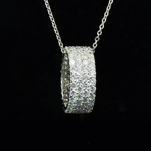 Anillo de Diamantes Hiphop Lab Diamond para Mujer, Certificado IGI, Corte Brillante, 4 Filas, Engaste Pavé, Banda Eternity Ancha, Oro Blanco de 14K - Product Image 2