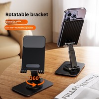 Support de téléphone rotatif à 360° en aluminium de luxe, support de tablette réglable pour bureau, support mobile universel pliable pour bureau