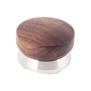Classic Solid Wood Handle Espresso Distribution Tool Stainless Steel Coffee Leveler - Product Image 2