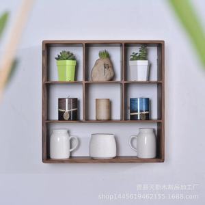 Estante de exhibición de madera maciza antigua, estante para teteras, estantería de pared de varios niveles, estantería de madera para cajas sorpresa de adornos. - Product Image 3