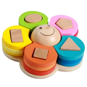 Toddlers Wooden Stacking Blocks Baby Stacking Toys Color Sorting Wooden Educational Toys Wooden Toys