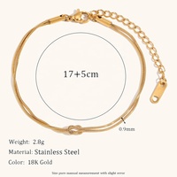 Dingran accessoires de mode concepteur sans ternissement Double couche torsadé serpent chaîne Bracelets plaqué or Couple bijoux