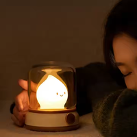 Luz de noche LED Retro moderna personalizada, proyector blanco cálido recargable por USB para el hogar, dormitorio, ABS/PMMA/batería de Gel de sílice