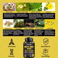 Kapsul Ekstrak Tanaman Horny Goat Weed Suplemen Pria dengan Akar Maca Hitam untuk Mendukung Stamina dan Energi