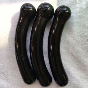 Toptan doğal yoni değnek siyah obsidyen Penis - Product Image 4