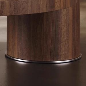 Nouvelle Cave Pierre <span class=keywords><strong>Table</strong></span> Basse Combinaison Moderne Style Ancien Salon Placage De Noyer <span class=keywords><strong>Table</strong></span> Basse Ronde En Bois Massif - Product Image 5