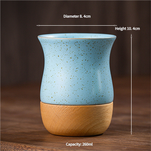 Taza clásica de cerámica gruesa de estilo retro Tazas de cerámica hechas a mano con textura nostálgica - Product Image 5