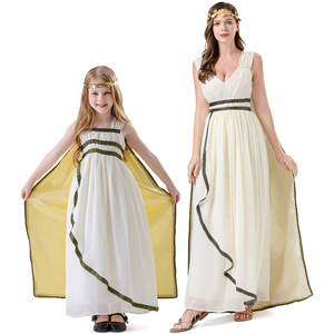 Disfraz de diosa griega antigua con diseño de flores que caen en las nubes para mujeres y niñas, con vestido, tocado y capa, para fiesta de Halloween - Product Image 1