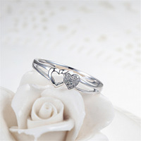 Nouveau zircon élégant coeur bague bijoux de mode haute qualité bas prix en gros bague en laiton pour femmes