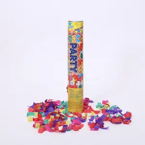 Party popper 30cm button press style paper confetti and streamer new year festival confetti shooter