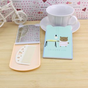 Korean Style <b>Mirror</b> And Comb Set <b>Rectangle</b> Plastic Folding Home Use Back To School Random Color Mixing - Product Image 1