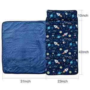 Sac de couchage pour enfants extra large et doux, enroulable, avec oreiller amovible et couverture en minky pour la maternelle - Product Image 5
