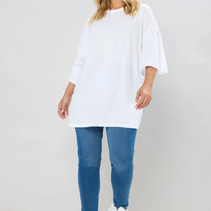 Camisetas Extra Grandes para Mujer, Hechas con Materiales de la Mejor Calidad, para Verano, al Por Mayor, al Mejor Precio, de Color Sólido - Product Image 4