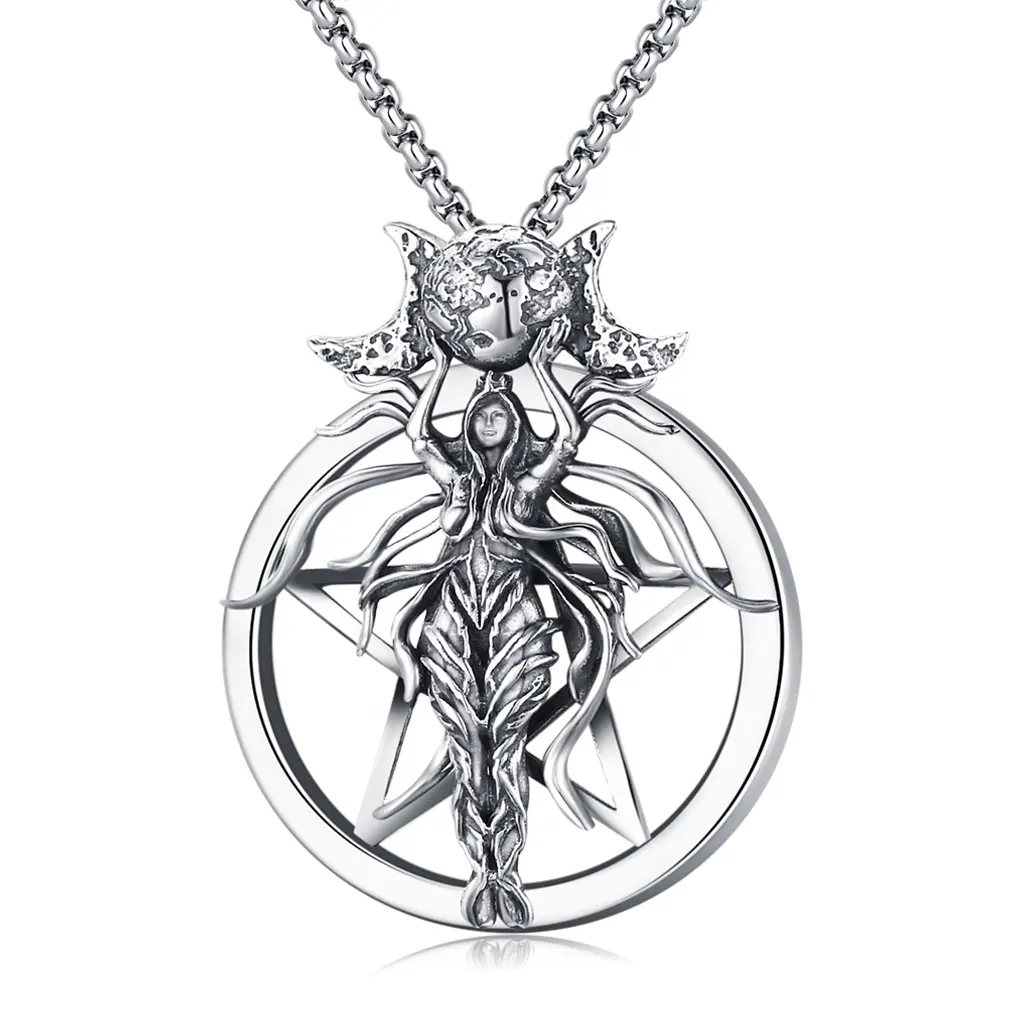 Hot Selling Fine Jewelry 925 Sterling Silver Vintage Design Goddess Lilith Amulet Pendant Necklace For Women Or Men