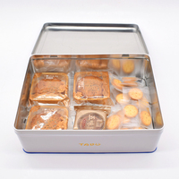 Boîte en métal rectangulaire grande, à charnière, de qualité alimentaire, pour chocolats, baklavas, biscuits et autres friandises, idéale pour l'emballage et les cadeaux, vente en gros