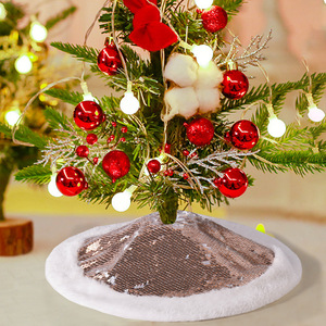 <b>Christmas</b> Decorations Noel Navidad High-end 16 Inch Small Sequins <b>Christmas</b> <b>Tree</b> Skirt Mini <b>Tabletop</b> Xmas <b>Tree</b> Skirt - Product Image 4