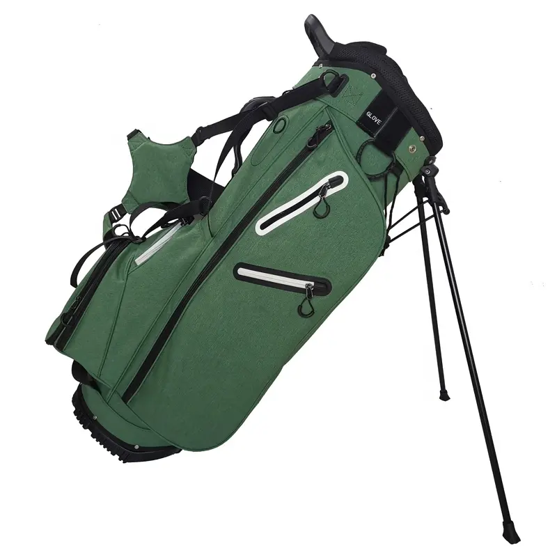 14 Dividers Nylon Golf Stand Bag with Waterproof Zipper Pockets