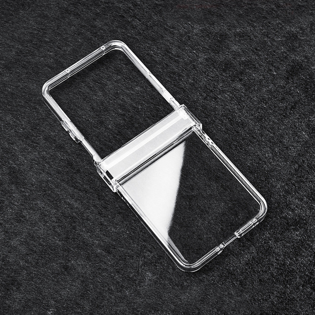 Middle Hinge Clear Mobile Phone Cover for Motorola Razr 60 50 Ultra Razr+ 2024 2025 Hinged Glossy Transparent Hard PC Phone Case
