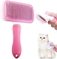 Peigne en plastique pour animaux de compagnie avec système de retrait des poils flottants en un clic, conception à aiguilles et démêlante pour éliminer les poils de chiens et de chats
