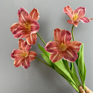 Ramo de <span class=keywords><strong>Tulipanes</strong></span> Artificiales de Plástico con Tacto Real, <span class=keywords><strong>Tulipanes</strong></span> Grandes Azules y Morados para Decoración de Bodas, Navidad, Eventos Nupciales y Fondos - Product Image 3