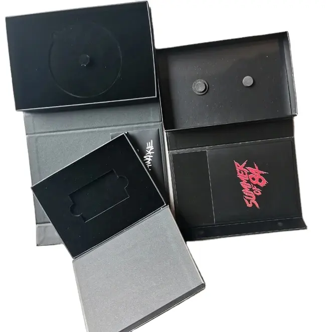 Пользовательские черный с крышкой и пенопластовой вставкой Магнитная Роскошная картонная подарочная коробка упаковка