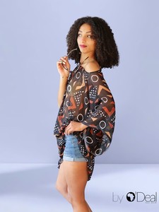 Robe <span class=keywords><strong>tunique</strong></span> <span class=keywords><strong>africaine</strong></span> à imprimé Bogolan pour femmes, en mousseline marron, tenue d'été, coupe personnalisable, motifs africains authentiques, <span class=keywords><strong>tunique</strong></span> tendance - Product Image 2