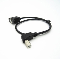 Câble USB Type B mâle vers USB 2.0 B femelle à angle droit/gauche de 0,3 m, 0,5 m, 1 m, 1,5 m pour montage sur panneau, pour imprimante/scanner