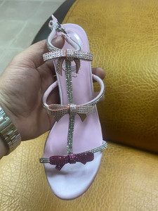 XSD Summer Women's High Heels Outdoor Party Plus Size Bowknot <b>Crystal</b> Sandals 8cm Height Increasing High <b>Top</b> Style - Product Image 6