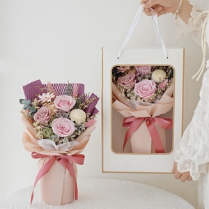Bouquet di San Valentino Rancheng Immortal Ins Wind, <span class=keywords><strong>Rose</strong></span> Rosa Fresche e Piccole, Fiori Conservati per Dichiarazioni d'Amore V-293 35x22x11cm - Product Image 6