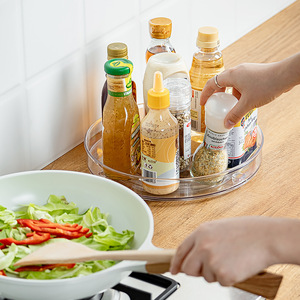 Plateau de rangement rotatif transparent à 2 niveaux 360° pour épices, cuisine, garde-manger, cosmétiques et maquillage - Product Image 6