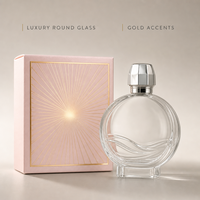 Flacon de parfum vide personnalisé en verre 30 ml avec capuchon argenté facetté, flacon atomiseur rond rechargeable, vente en gros, logo personnalisé