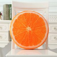 3D-Design rundes Frucht kissen Kreative Zitrone Orange Kiwi Verdicken Weiches Kissen Nettes Kinder sofa Büro Plüsch Sitzpolster Polster