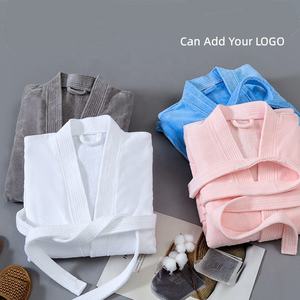 Home Hotel Spa Women Men <strong>100</strong>%<strong>cotton</strong> Velvet Thick Long <strong>Bathrobe</strong> Robe with Your logo - Product Image 2